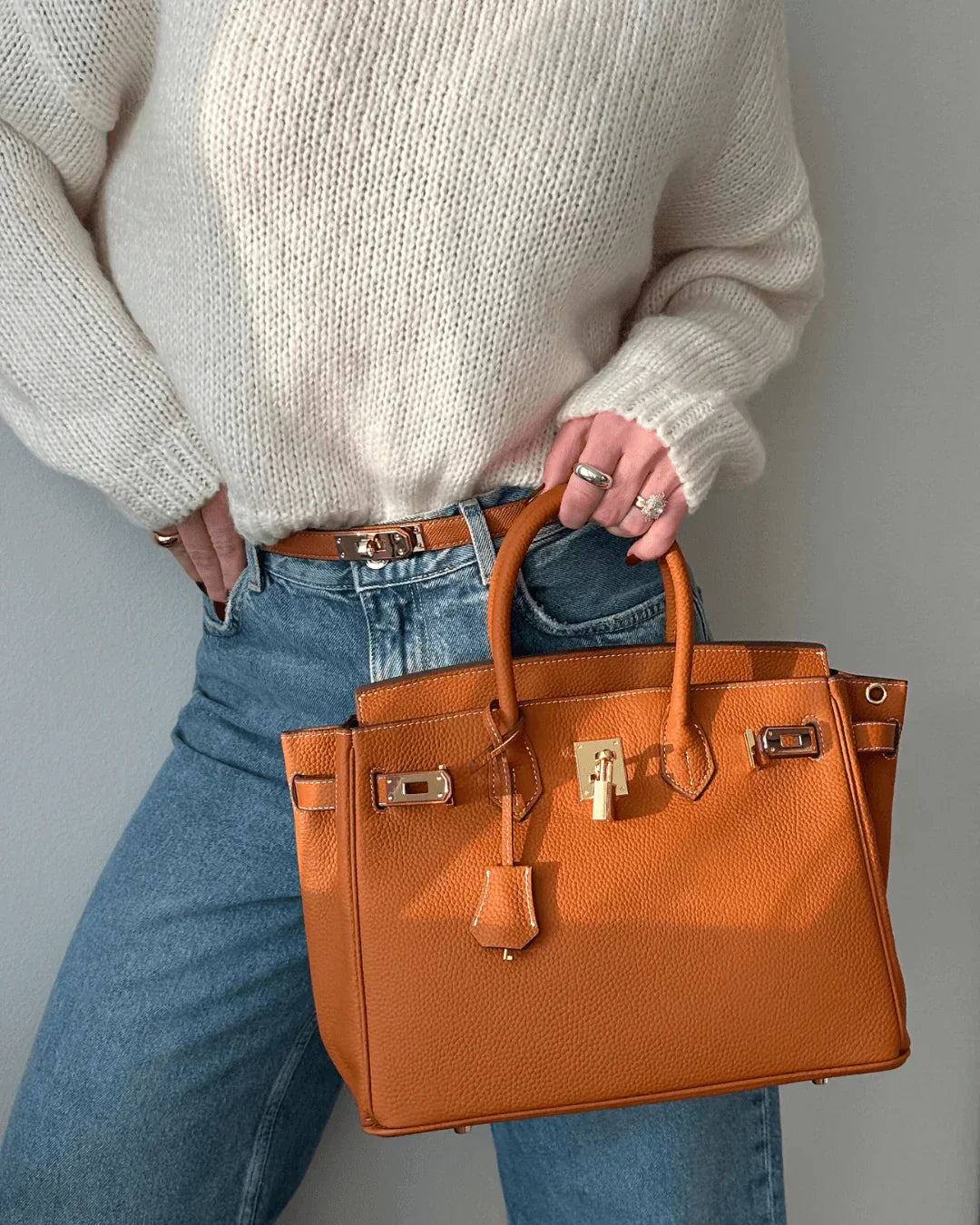 Giulia Luxe Leren Handtas – Stijlvol met Gouden Details en Tijdloze Klasse