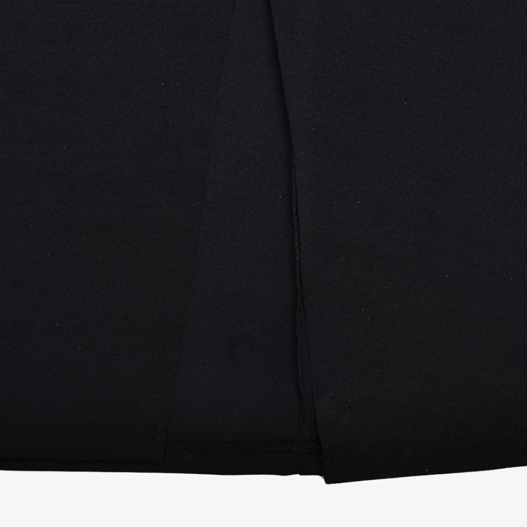 Siena zwarte satijnen maxi-jurk – elegante avondjurk met hoge split