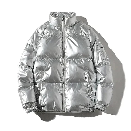 Leonardo Winddichte metallic puffer winterjas heren – warme en waterafstotende jas voor koude dagen