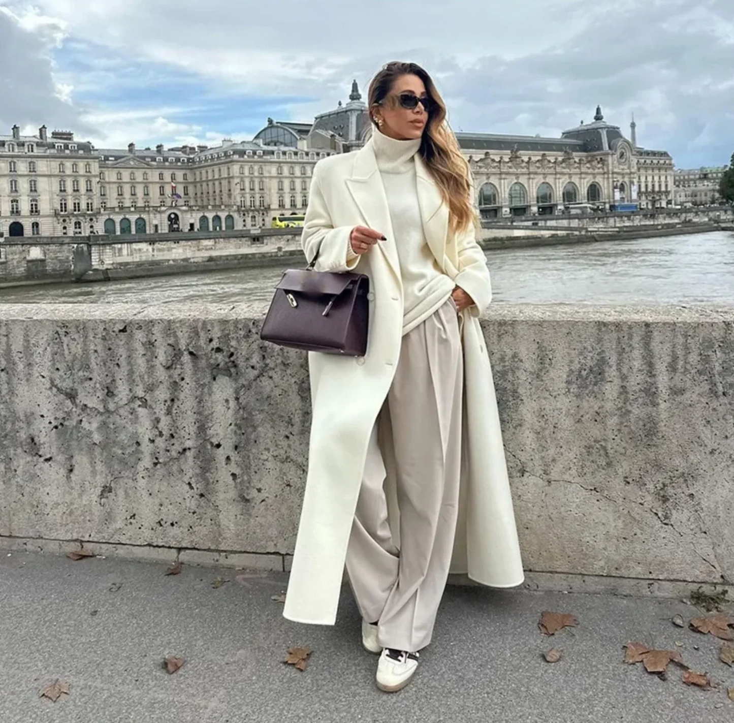 Vittoria Wool Overcoat | Oversized Lange Damesjas van Wolmix met Klassieke Revers