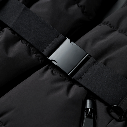 Valentina Gewatteerde donsjas dames met ceintuur – warme lange puffer jas voor de winter