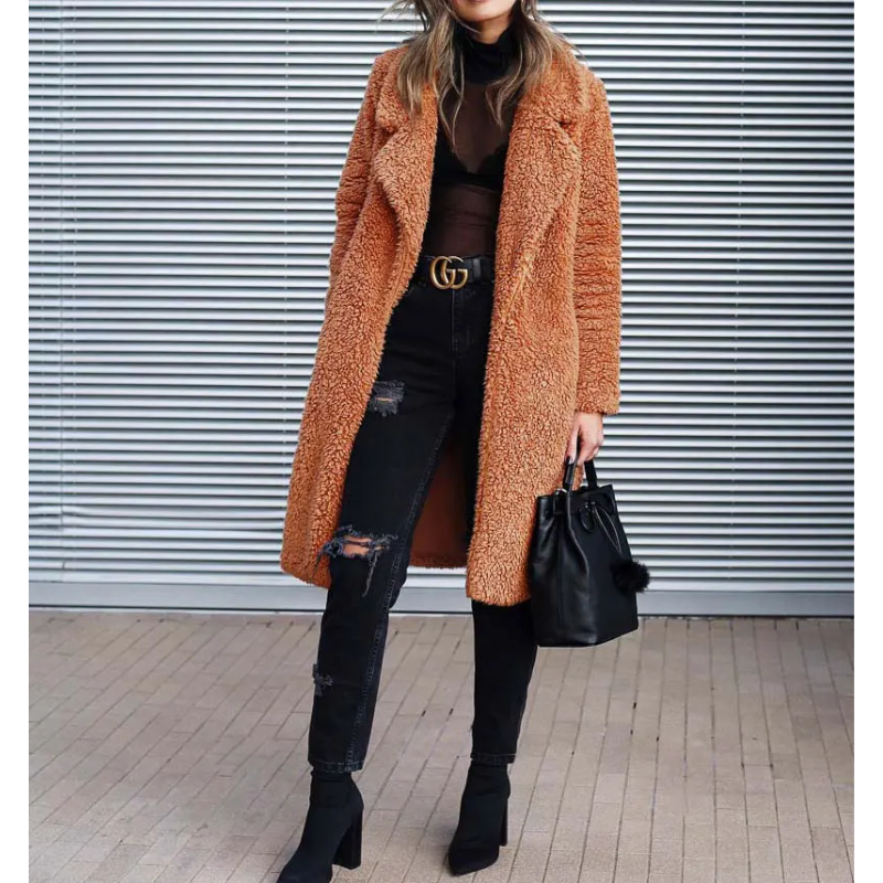 Noor Winterjas | Warme Lange Jas voor Dames met Hoge Kraag en Zachte Voering