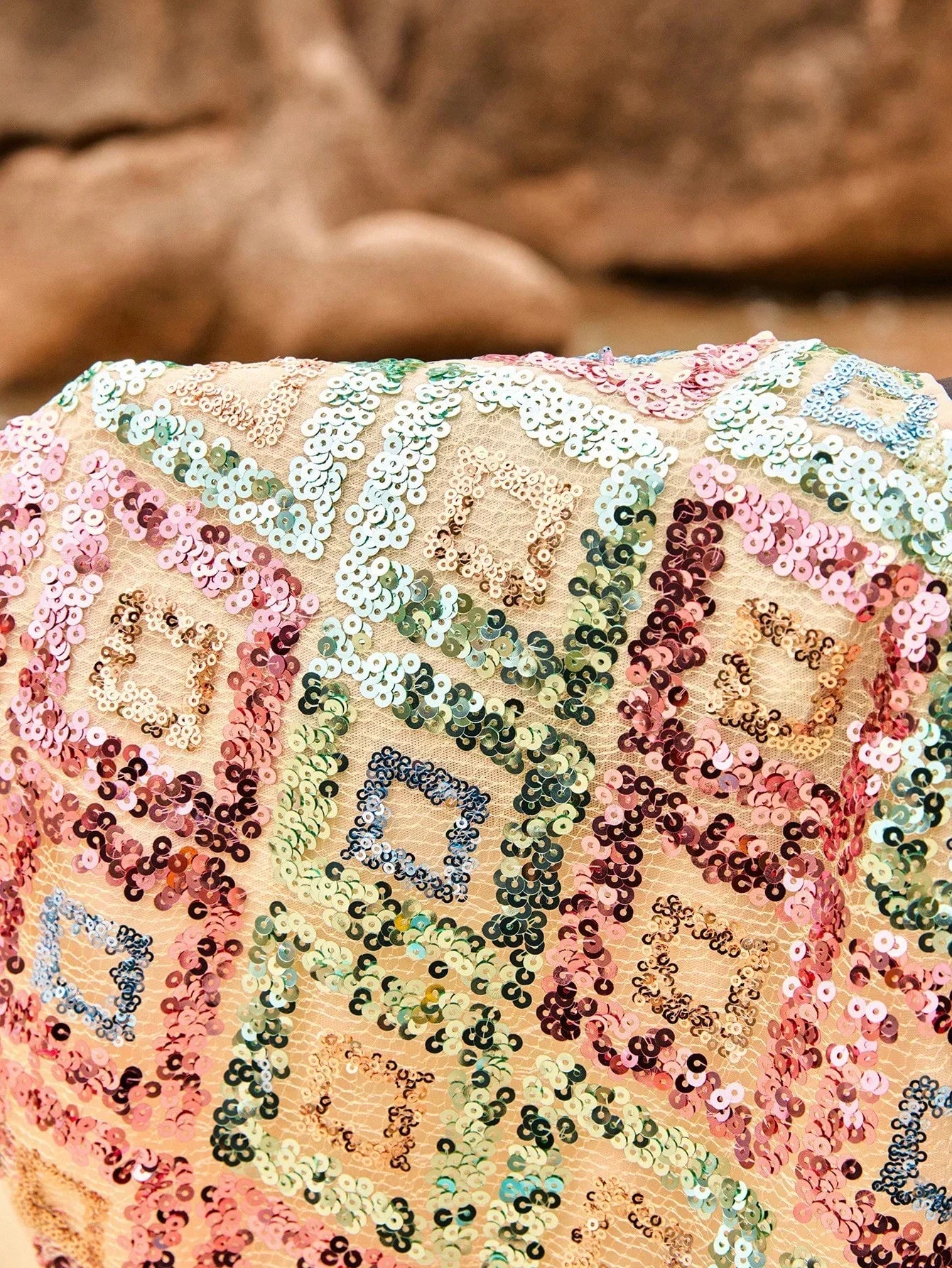 Luna Rok | Minirok met Colorblock Pailletten en Elastische Tailleband