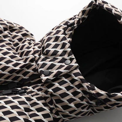 Valentina Gewatteerde donsjas dames met ceintuur – warme lange puffer jas voor de winter