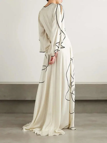 Giuliana Jurk | Avondjurk met Bloemenprint, Gerimpelde Mouwen en Falbala-Details