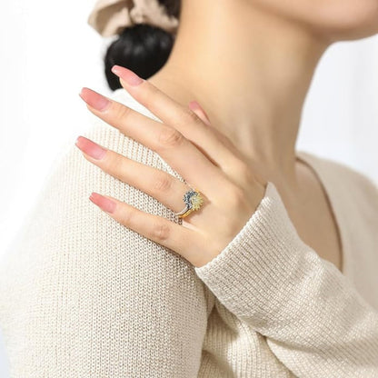 Solea Ringset | Zomerse Zon & Maan Ring in 14K Verguld Design