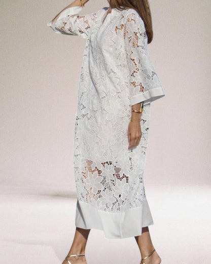 Mona | Luxe lange kanten jurk