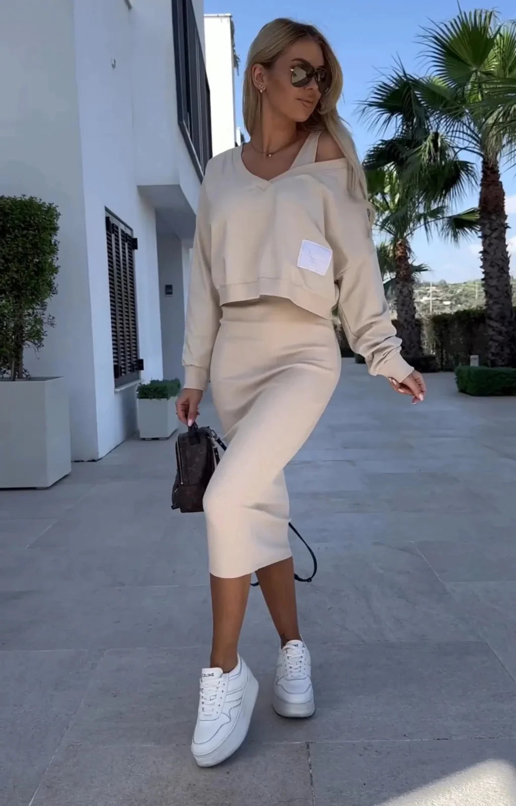 Isabella Twin Set | Mouwloos Jurk en Trui Set voor Dames met Slim Fit en Elegante Look