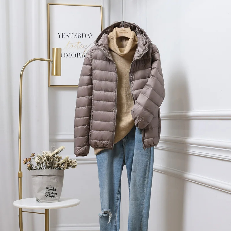 Bella Lichte dames puffer jas met capuchon – warme gewatteerde jas voor de winter