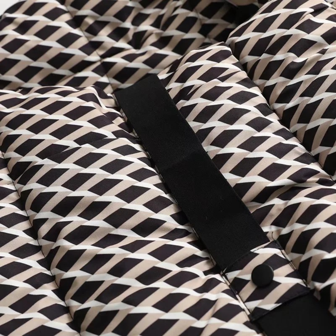 Vera dames pufferjas – gewatteerde winterjas met riem, capuchon & waterafstotende stof