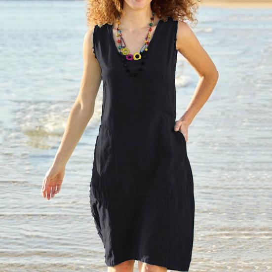 NAMAN Mouwloze Jurk | Tijdloos Design