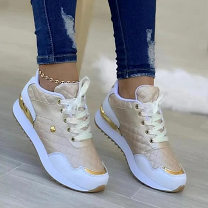 Allison Damesschoenen | Ademend Leren Sneakers met Mesh Details en Comfortzool