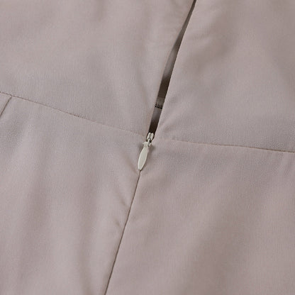 Amalia Jurk | Lange Chiffon & Satijnen Jurk met Pailletten en Elegante V-Hals