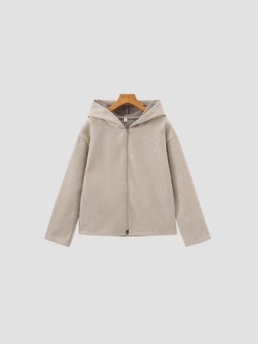 Marta Dames fleece cardigan met capuchon – comfortabele vestjas met rits voor dagelijks gebruik