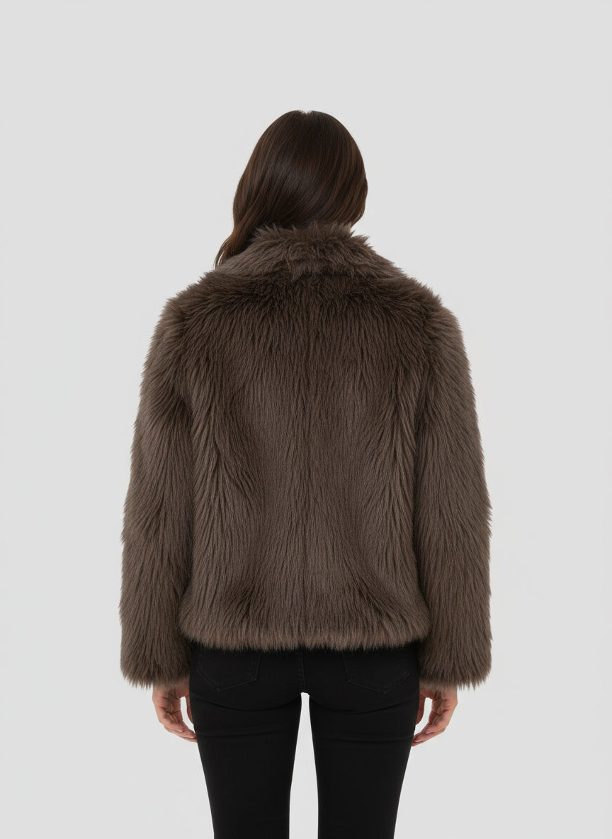 Alessia Dames kunstbont jas – zachte warme faux fur jas met elegante pasvorm