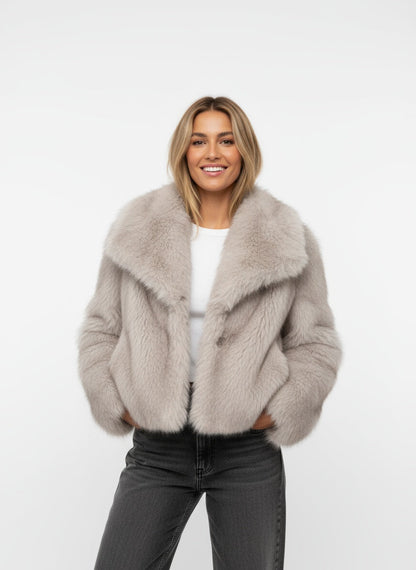 Alessia Dames kunstbont jas – zachte warme faux fur jas met elegante pasvorm