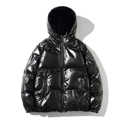 Leonardo Winddichte metallic puffer winterjas heren – warme en waterafstotende jas voor koude dagen