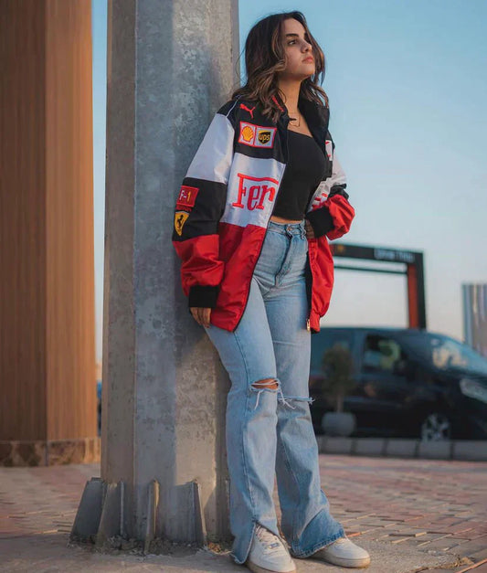 Gianna Ferrari Racing jacket unisex – oversized jas met iconische F1 patches