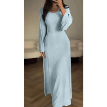 Luciana Jurk | Elegante Maxi-Jurk met Vloeiende Stof en Verfijnde Details