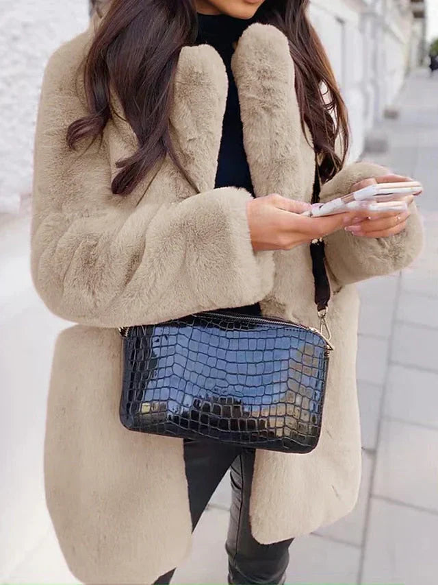 Bianca Mantel | Dames Teddymantel met Zachte Voering en Elegante Pasvorm