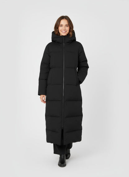 Elena Lange gewatteerde damesmantel met capuchon – warme winterjas met rits