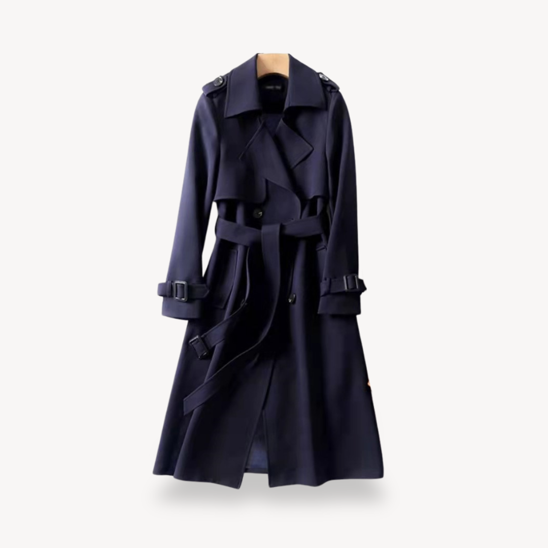 Rosa dames trenchcoat – klassieke katoenen jas met ceintuur en tijdloos design