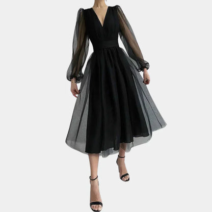 Noa Midi-Jurk | Luchtige Midi-Jurk van Semi-Transparant Polyester met Elegante Uitstraling