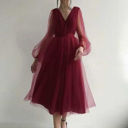 Noa Midi-Jurk | Luchtige Midi-Jurk van Semi-Transparant Polyester met Elegante Uitstraling