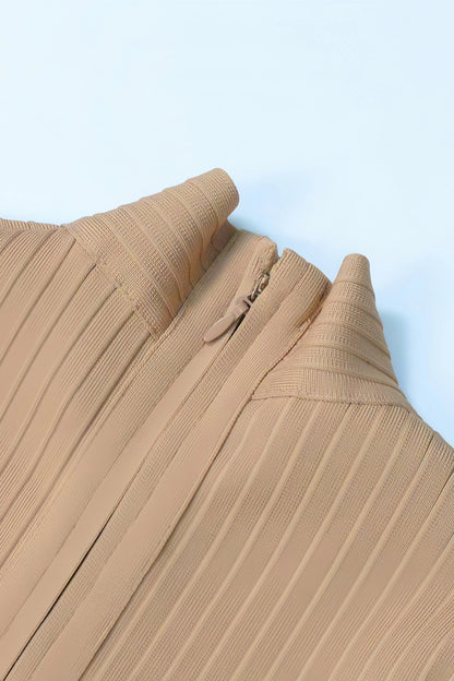 Valentina Jurk | Stijlvolle Midi-Jurk met Opstaande Kraag en Elegante Pasvorm