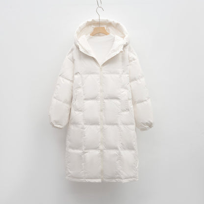 Chiara Dames lange gewatteerde winterjas – warme jas met capuchon en ritszakken