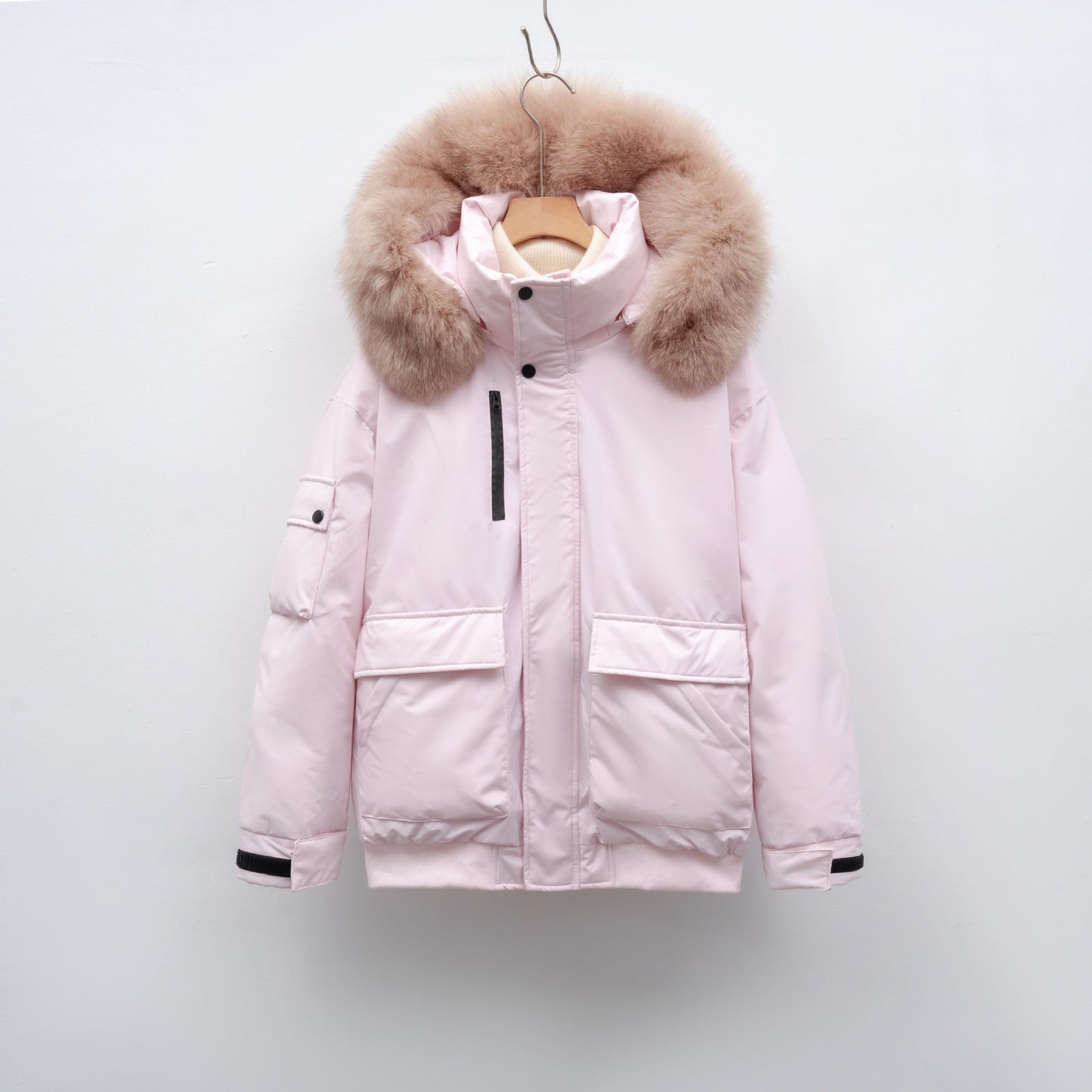 Valentina Dames winterjas – warme jas met grote bontkraag en waterafstotende stof