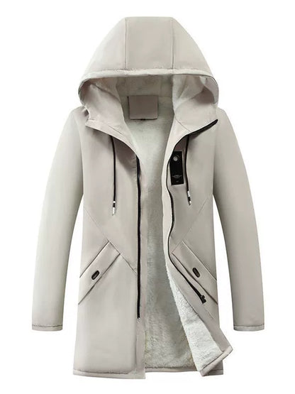 Matteo Hooded Jacket | Winddichte Herenjas met Fleece Voering en Mid-Length Design