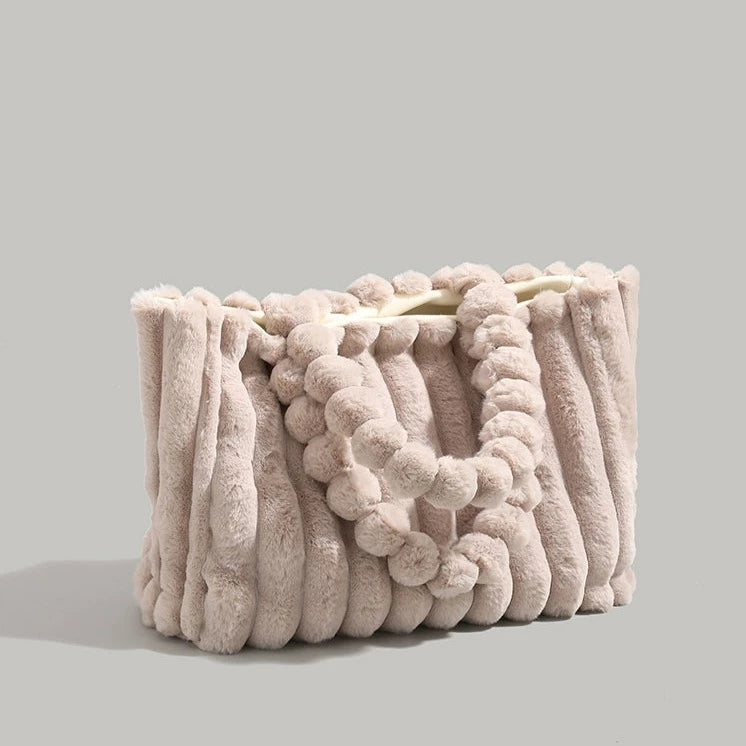 Calista Pluche Cloudpuff Schoudertas | Zachte en Stijlvolle Tas met Luxe Look