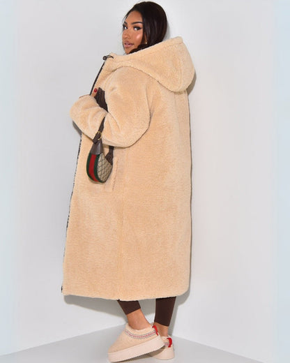 DYD Dames Omkeerbare Winterjas – Dubbelzijdig Design met Flatterende Pasvorm