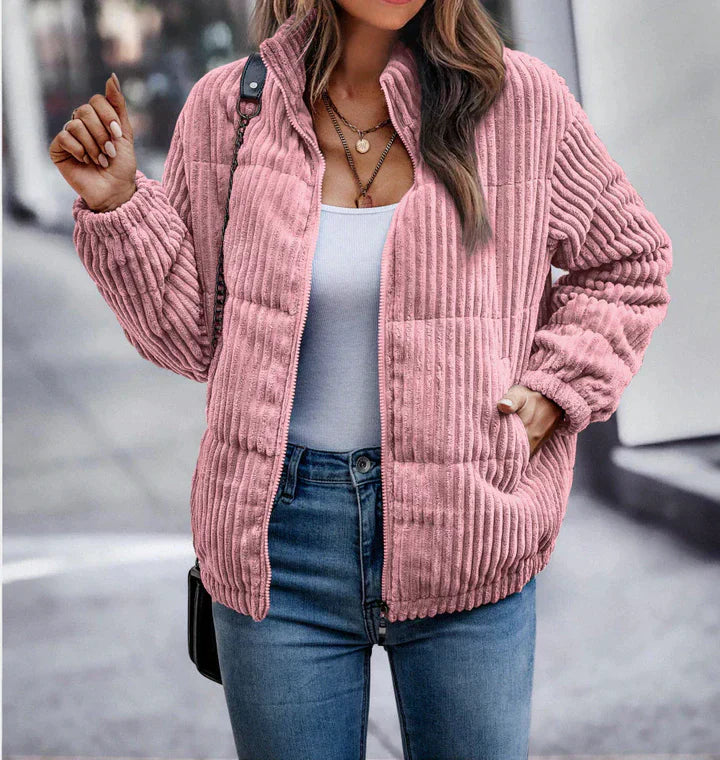 PARI | Ribfluwelen winterjas