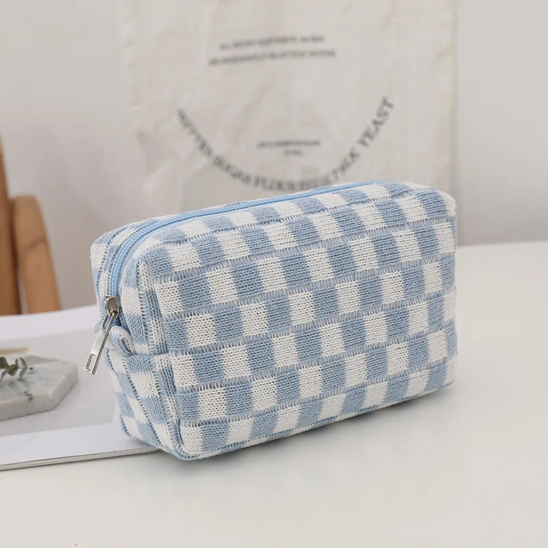 Amara Make-up Tas | Geruite Y2K beautybag met trendy retro design