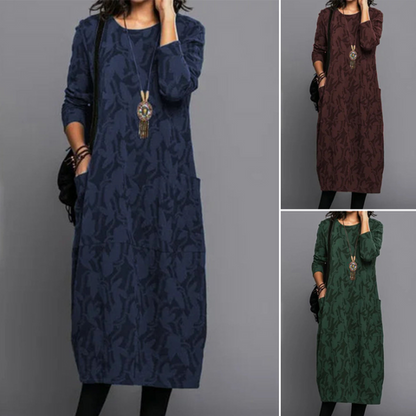 Anna | Bedrukte jurk met lange mouwen