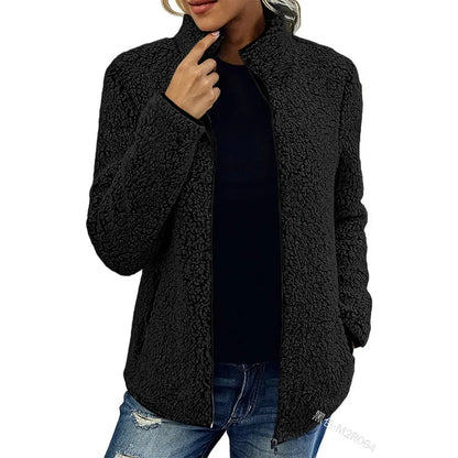 Giulia Luxe Fleece Jacket Dames – Warme & Stijlvolle Jas voor Herfst en Winter