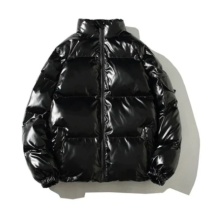 Leonardo Winddichte metallic puffer winterjas heren – warme en waterafstotende jas voor koude dagen