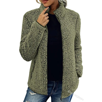 Giulia Luxe Fleece Jacket Dames – Warme & Stijlvolle Jas voor Herfst en Winter