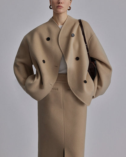 Giovanna Oversized Button-Down Jas Dames – Stijlvolle Wintertjas met Tijdloos Design