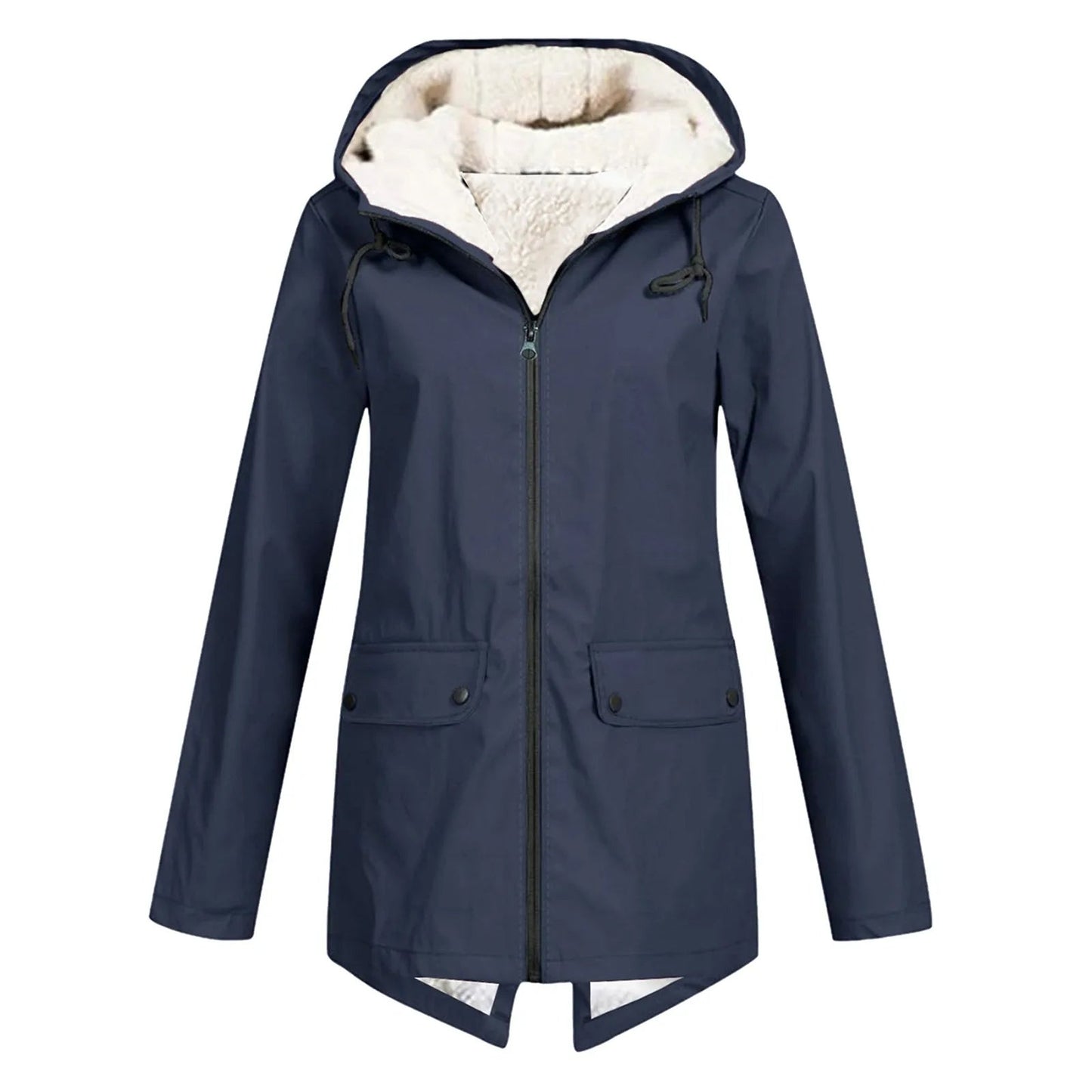 Giada Waterdichte dames jas met capuchon en fleece voering – comfortabele regenjas voor dagelijks gebruik
