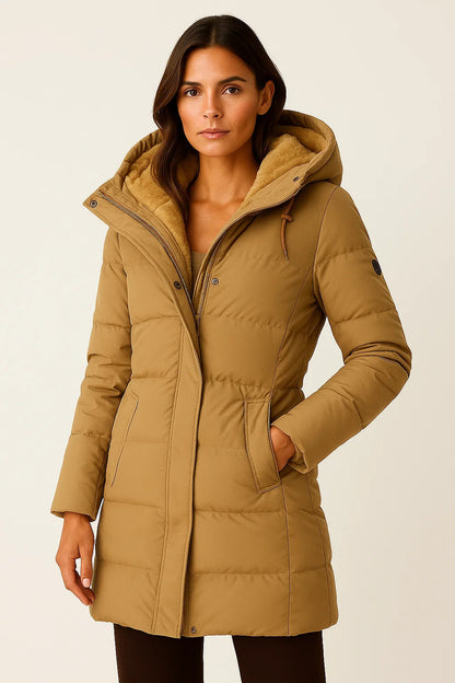 Giada Pufferjas Dames – Zwarte Comfortabele Winterjas met Isolatie