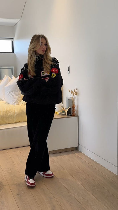 Gianna Ferrari Racing jacket unisex – oversized jas met iconische F1 patches