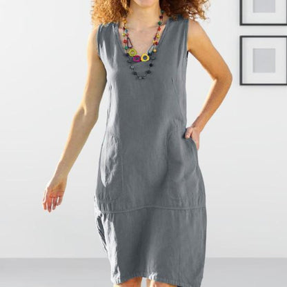 NAMAN Mouwloze Jurk | Tijdloos Design