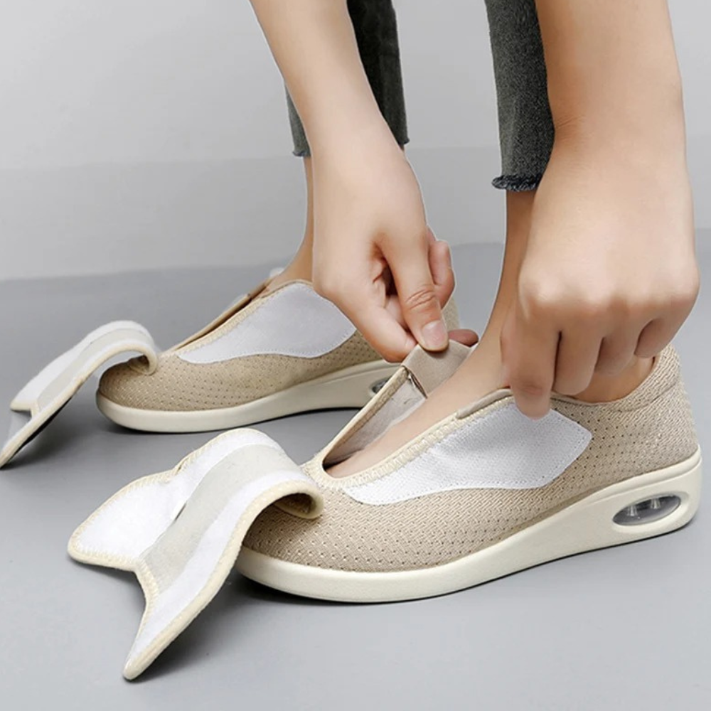 Silvia Diabetesschoenen | Orthopedische Dames Schoenen met Brede Teendoos en Klittenbandsluiting