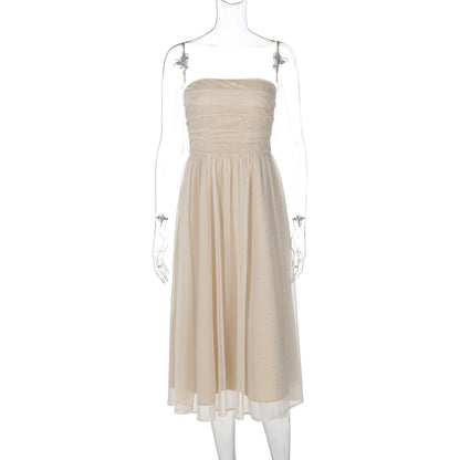 Viola Jurk | Midi-jurk met Subtiele Pailletten en Elegante Dubbele Laag