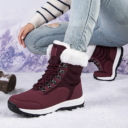 Chiara Boots | Dames Quilted Mid-Calf Winterlaarzen met Fleece Voering en Vetersluiting