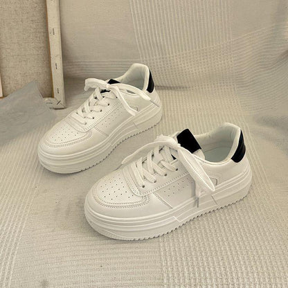 Luna Sneakers | Witte Dames Schoenen met Dikke Zool en Koreaans Design