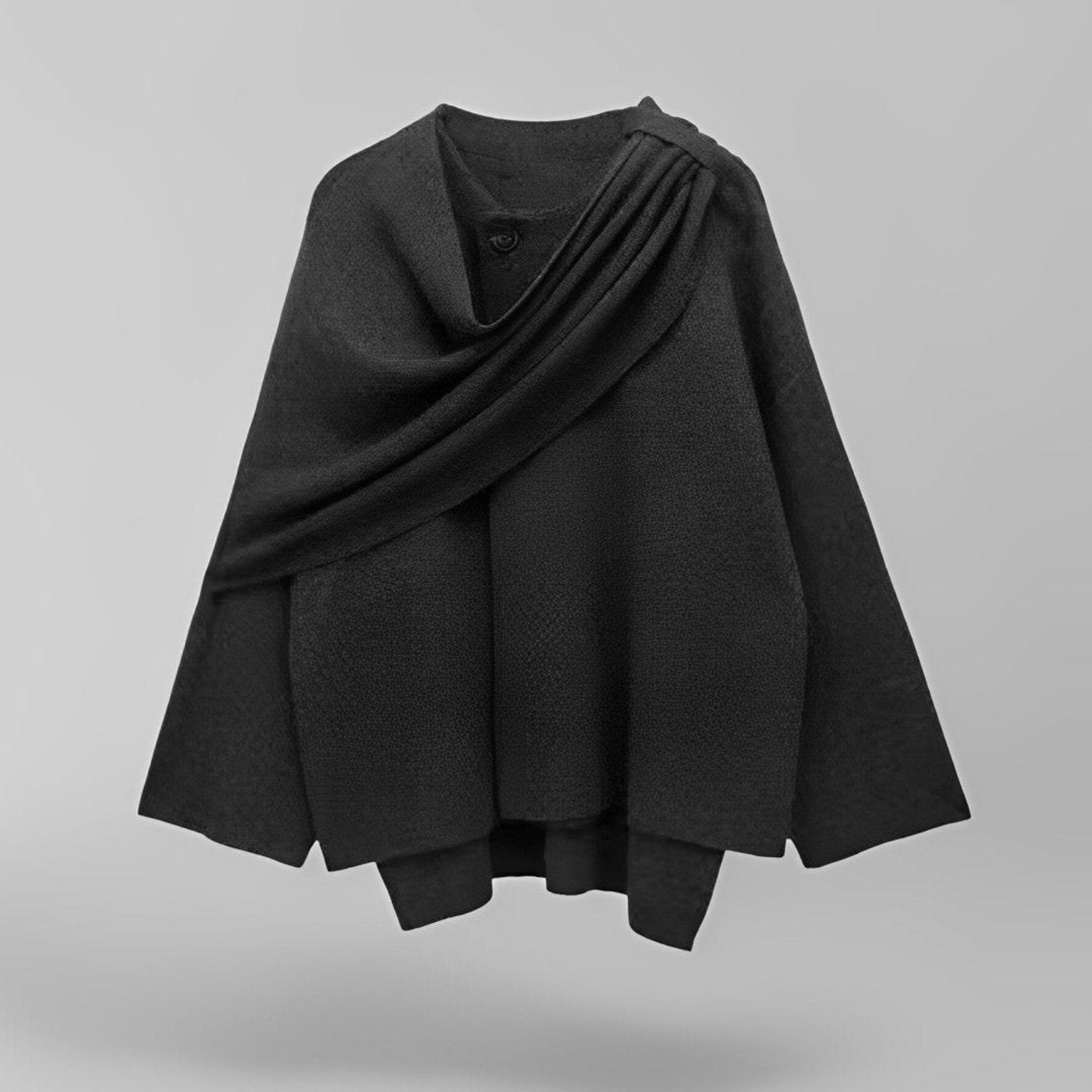 Carina Wool Coat | Oversized Wollen overslagjas met Stylish Details in warme kleuren